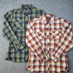 511 Tactical Pearl Snap Shirt Mens S [Lot 2] Plaid Long Sleeve Western Outdoors